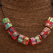 Load image into Gallery viewer, Collar de Cuero Ajustable con Murano
